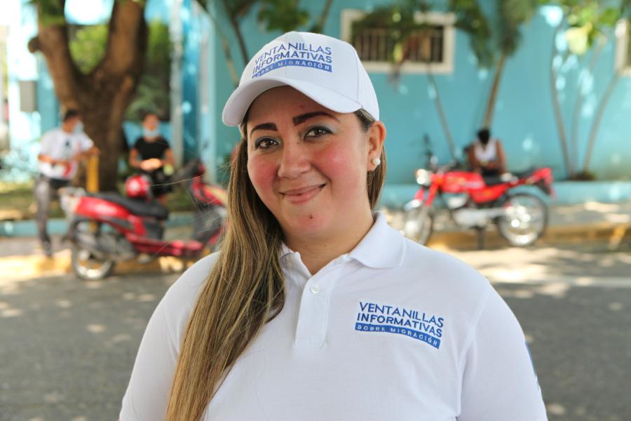 Sachi Durán, líder de la Diáspora Venezolana Boca Chica, coordina la Ventanilla Informativa